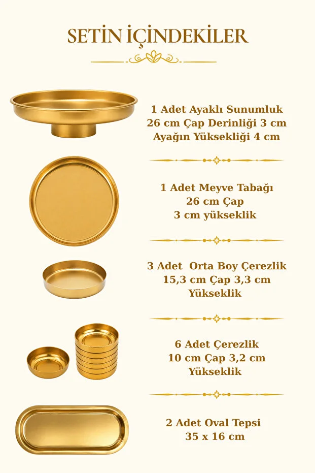 Home 13 Parça Sunumluk Seti Gold